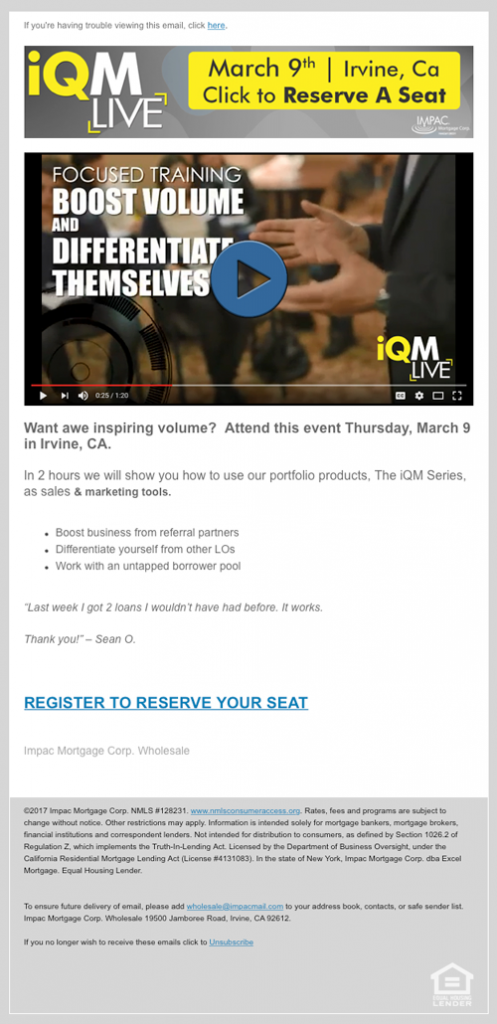 iQM Live Email Series