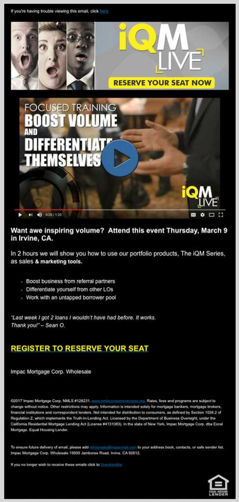 iQM Live Email Series